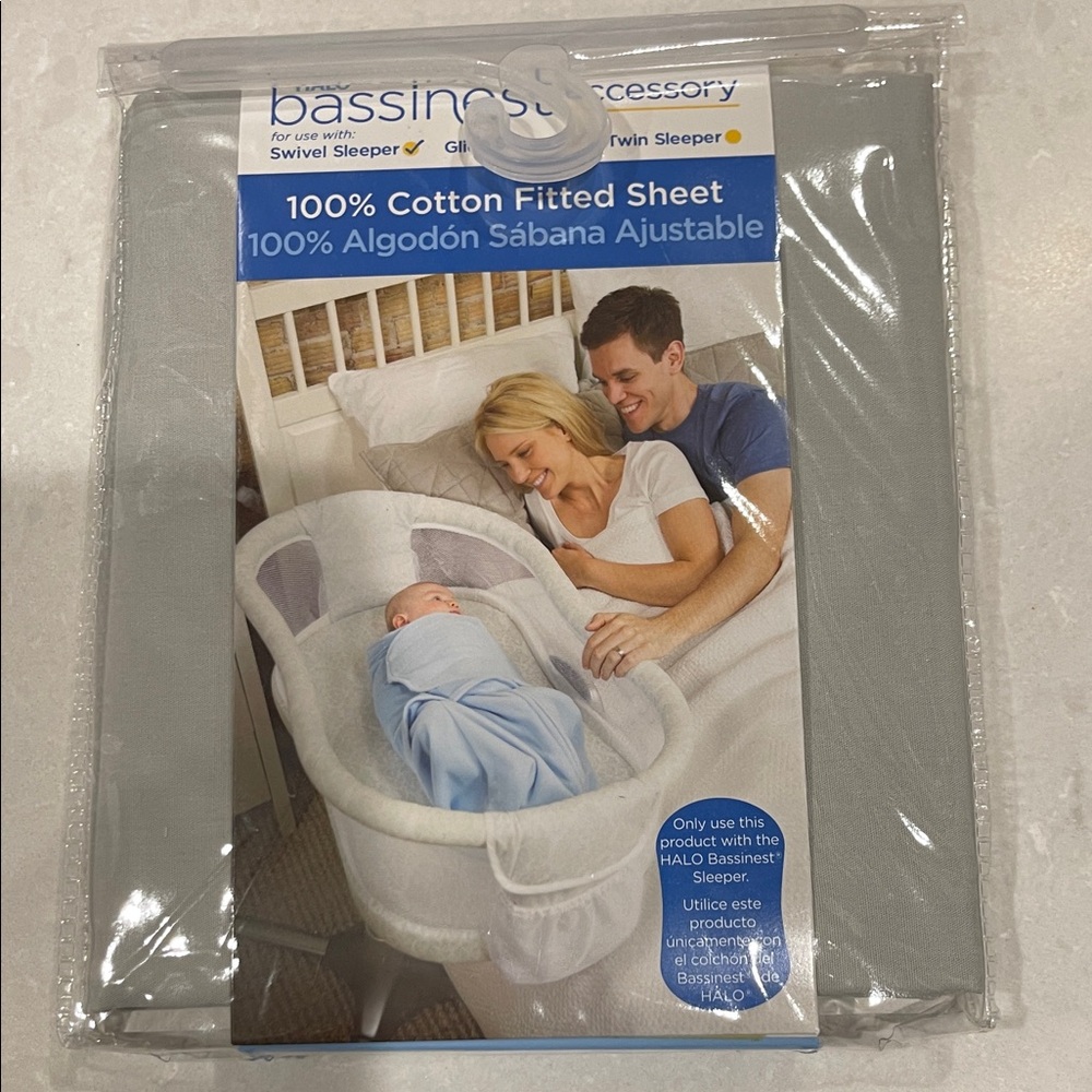 Halo Bassinest 100% cotton fitted sheet.  New!